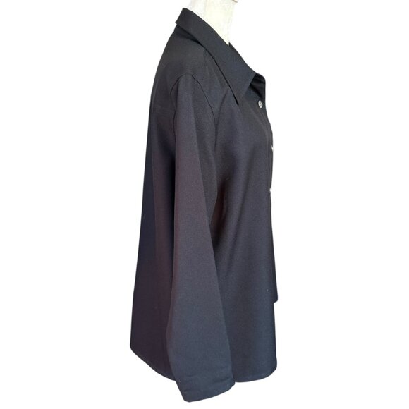 TravelSmith black collared long sleeve button down top jacket women's small - Picture 3 of 7